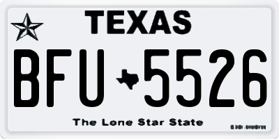 TX license plate BFU5526