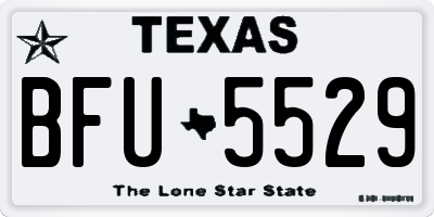 TX license plate BFU5529