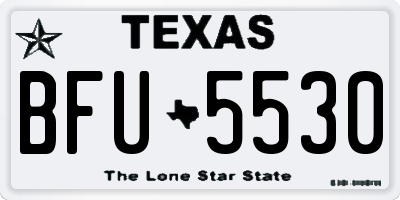 TX license plate BFU5530