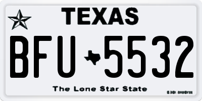 TX license plate BFU5532