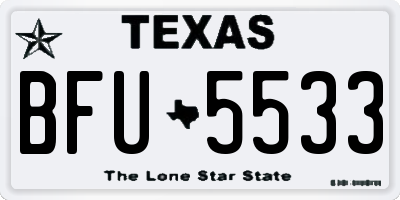 TX license plate BFU5533