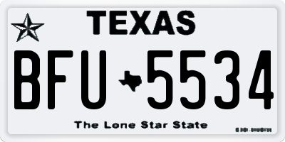 TX license plate BFU5534