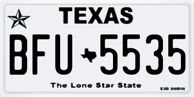 TX license plate BFU5535