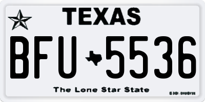 TX license plate BFU5536