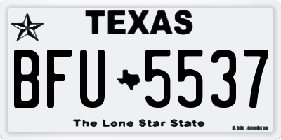 TX license plate BFU5537