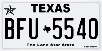 TX license plate BFU5540