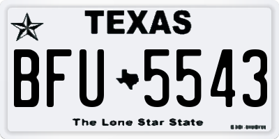 TX license plate BFU5543
