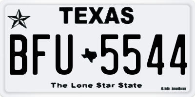 TX license plate BFU5544