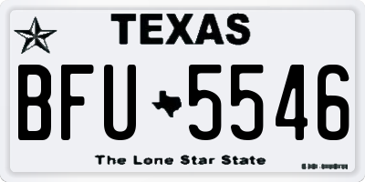 TX license plate BFU5546