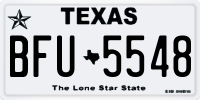 TX license plate BFU5548