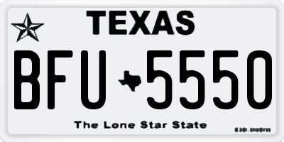 TX license plate BFU5550