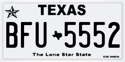TX license plate BFU5552