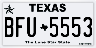 TX license plate BFU5553