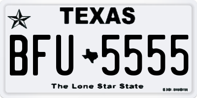 TX license plate BFU5555