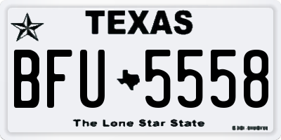 TX license plate BFU5558