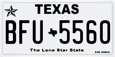 TX license plate BFU5560