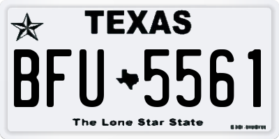TX license plate BFU5561