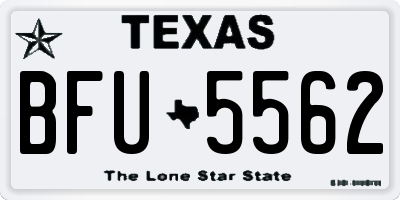 TX license plate BFU5562