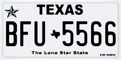 TX license plate BFU5566
