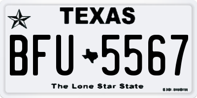 TX license plate BFU5567