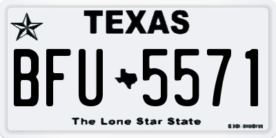 TX license plate BFU5571