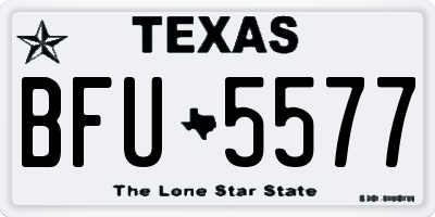 TX license plate BFU5577