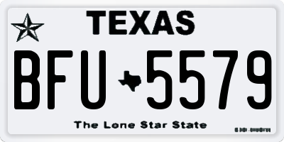 TX license plate BFU5579