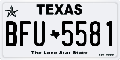 TX license plate BFU5581