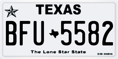 TX license plate BFU5582
