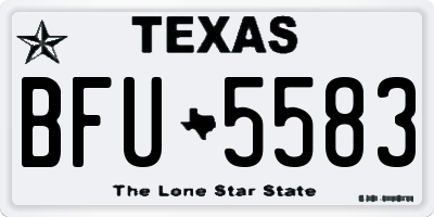 TX license plate BFU5583