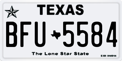 TX license plate BFU5584