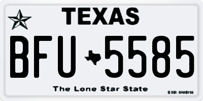 TX license plate BFU5585