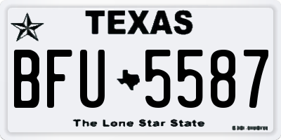 TX license plate BFU5587