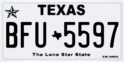 TX license plate BFU5597