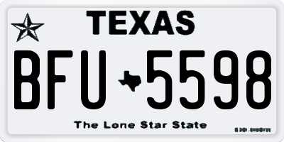 TX license plate BFU5598