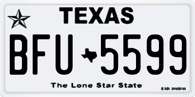 TX license plate BFU5599