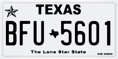 TX license plate BFU5601