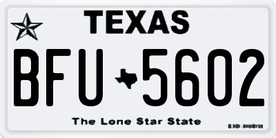 TX license plate BFU5602
