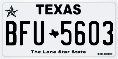 TX license plate BFU5603