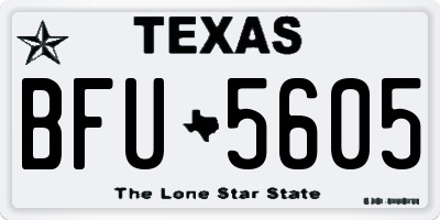 TX license plate BFU5605