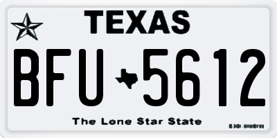TX license plate BFU5612