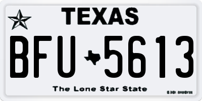 TX license plate BFU5613