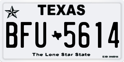 TX license plate BFU5614