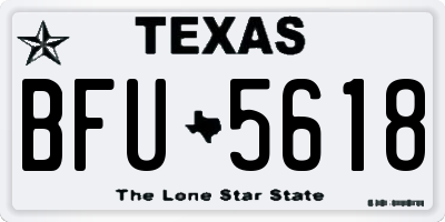 TX license plate BFU5618
