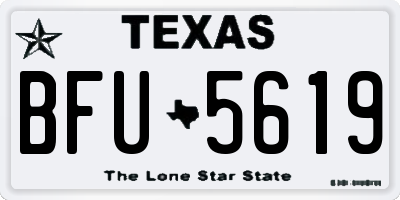 TX license plate BFU5619