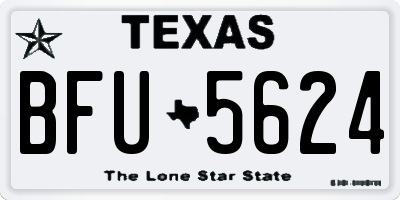 TX license plate BFU5624
