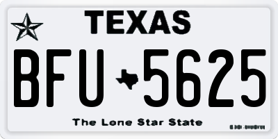 TX license plate BFU5625