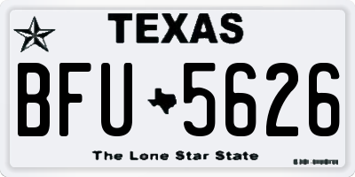 TX license plate BFU5626