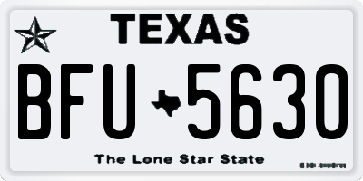 TX license plate BFU5630