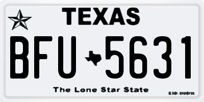 TX license plate BFU5631